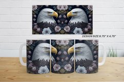 3D Bald Eagle with Floral | Mug sublimation design Product Image 3