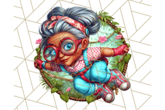 Wild Grandma Clipart PNGs, Funny Quirky Old Ladies Product Image 4