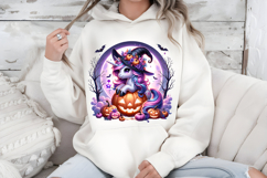 Halloween Unicorn Witch PNG, Magic Wand Sublimation Design Product Image 7