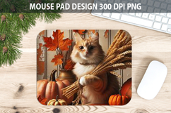 Cat Mouse pad Sublimation - Thanksgiving PNG Design Product Image 1