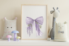Lavender Wisteria Coquette Bow Clipart Product Image 7