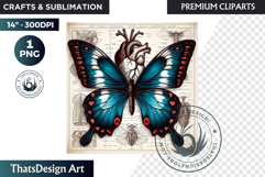 Dark Academia PNG, Gothic Butterfly Clipart Moody ephemera Product Image 1