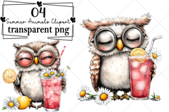 Whimsical Summer Animals Clipart Watercolor PNG Product Image 1