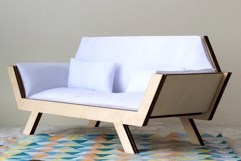 Miniature sofa hexagon shape download file kit dollhouse fur Product Image 8