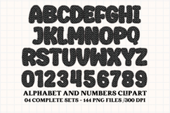 Knitted Alphabet png clipart, knitted texture doodle letters Product Image 2