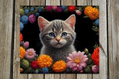 Cats &amp; flowers | skinny tumbler Sublimation design bundle Product Image 8