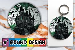 Sublimation Stained Glass Halloween Round Design Product Image 1