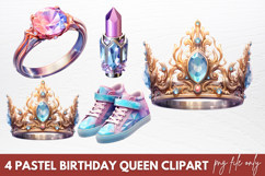 Pastel Birthday Queen Clipart Product Image 1