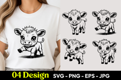 Cute Little Cow SVG PNG Product Image 1