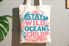 Stay Wild Ocean Child Svg, Retro Summer Svg, Beach Life Svg. Product Image 9