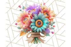 Pastel Flower Bouquet PNG Clipart, Elegant Floral Art Product Image 4