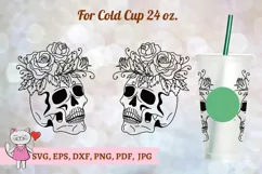Halloween Skull of rose , Full Wrap Venti Cold Cup 24 oz Product Image 1