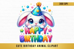 cute Birthday Animal Clipart, Peeking Birthday Animal png Product Image 1