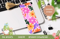 Pop Art Flowers Bookmark, Neon Flowers Bookmark PNG Product Image 1