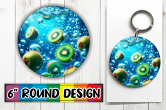 Enchanted Keychain Round Sublimation, 3D Fruits Product Image 1