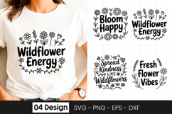 Wildflower Energy Floral Quote SVG PNG Product Image 1