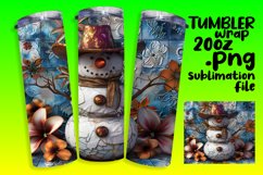 Summer Christmas Snowman Tumbler Wrap 20oz Seasonal Product Image 1