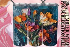 Sublimation Tumbler Wrap featuring Floral Oil Paint Product Image 1