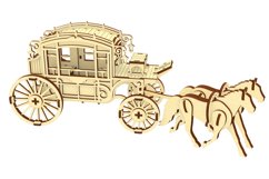 Carriage SVG laser cut file, Caravan wagon 3d puzzle file Product Image 9