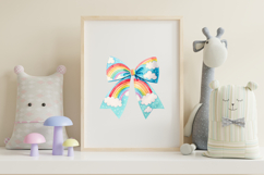 Rainbow Cloudy Sky Coquette Bow Clipart Product Image 8