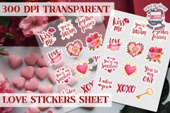 Love sticker Hearts Stickers Sheet St. Valentine&#039;s Heart PNG Product Image 1