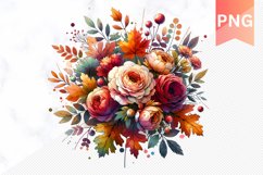 Autumn Flowers Sublimation - Clipart PNG Design Product Image 1