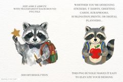 Back to School Raccoon Clipart Product Image 2
