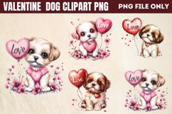 Valentine Dog Clipart PNG Product Image 1