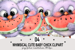 whimsical cute baby chick clipart Watercolor PNG Product Image 1