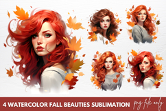 Watercolor Fall Beauties Sublimation Clipart Product Image 1