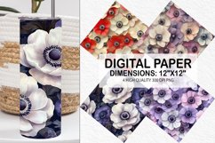 Anemone Flower Digital Paper - Flower Background Product Image 1
