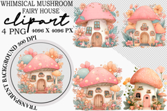 Whimsical Mushroom Fairy House Clipart Product Image 1