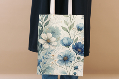 Blues &amp; Greens Watercolor Floral Patterns, Shabby Chic Product Image 8