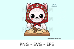 Babushka Cat Pierogi Vector file Product Image 1