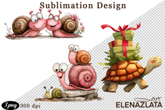 Clipart with Heartfelt Moments, Happy Snail hearts Product Image 1