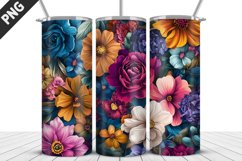 3D Flowers Tumbler Wrap | Sublimation Design | Tumble PNG Product Image 5