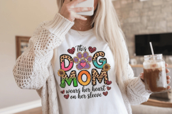The Dog Mom wears her heart on her sleeve PNG sublimation | Product Image 4