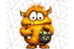 Monster Kids Clipart PNG, Cute Halloween Costume Art Product Image 4