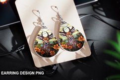 Stained Glass Deer flowers Earring Design Product Image 1