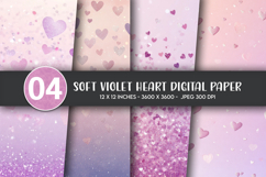 Soft Violet Heart Digital Paper Product Image 1