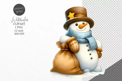 Christmas clipart, Snowman clipart, Christmas sublimation Product Image 1