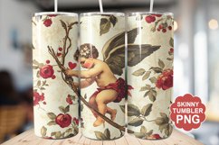 Cupid Vintage Valentine Tumbler | Valentine Tumbler Wrap Product Image 1