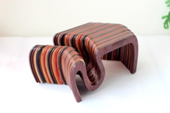 Miniature modern curled table download laser cut digital fil Product Image 8