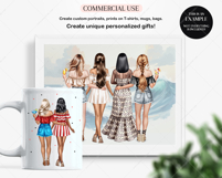 Vacation Sisters Clipart Portrait Creator Product Image 6