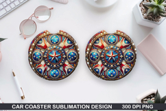 4th Of July Car Coaster Sublimation| 4th Of July Coaster PNG Product Image 1