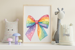 Watercolor Rainbow Coquette Bow Clipart with Blended Colors Product Image 7