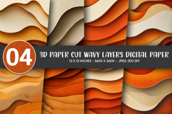3D Paper Cut Digital Paper Product Image 1