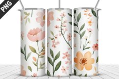 Flowers Tumbler Wrap | Sublimation Design | Tumbler PNG Product Image 1