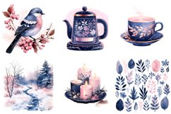 Cozy Tea Party Clipart Bundle, Set of 26 Png Bundle Product Image 6