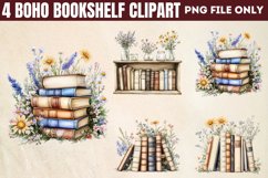 Boho Bookshelf Clipart PNG Product Image 1